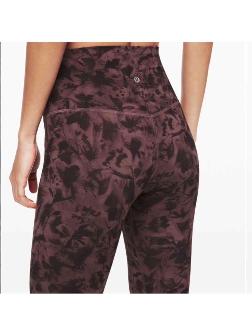 lululemon athletica High-Rise Leggings in Plum and Black Floral Print